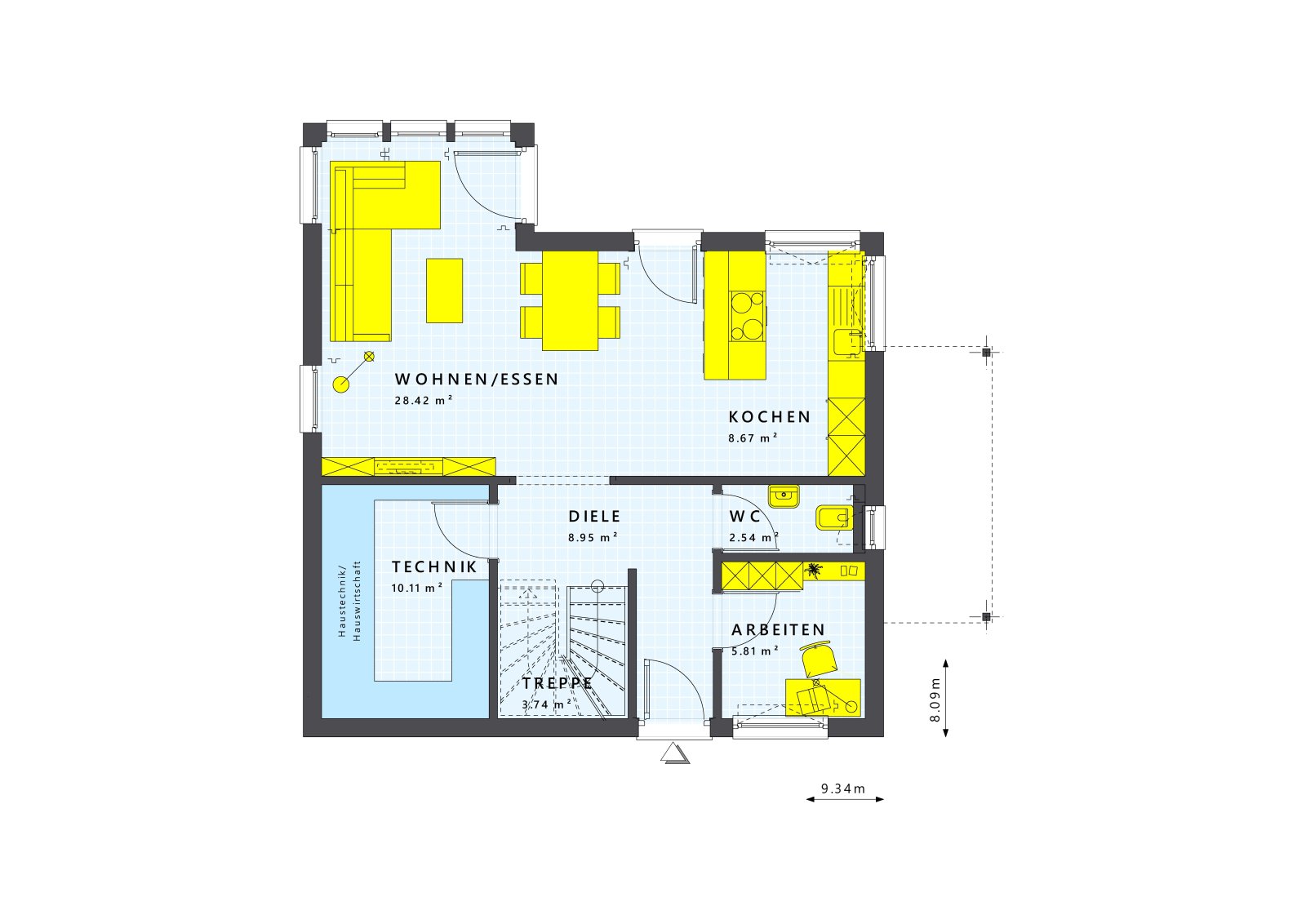 Einfamilienhaus, 2 Kinderzimmer, & Home-Office & großes Grundstück